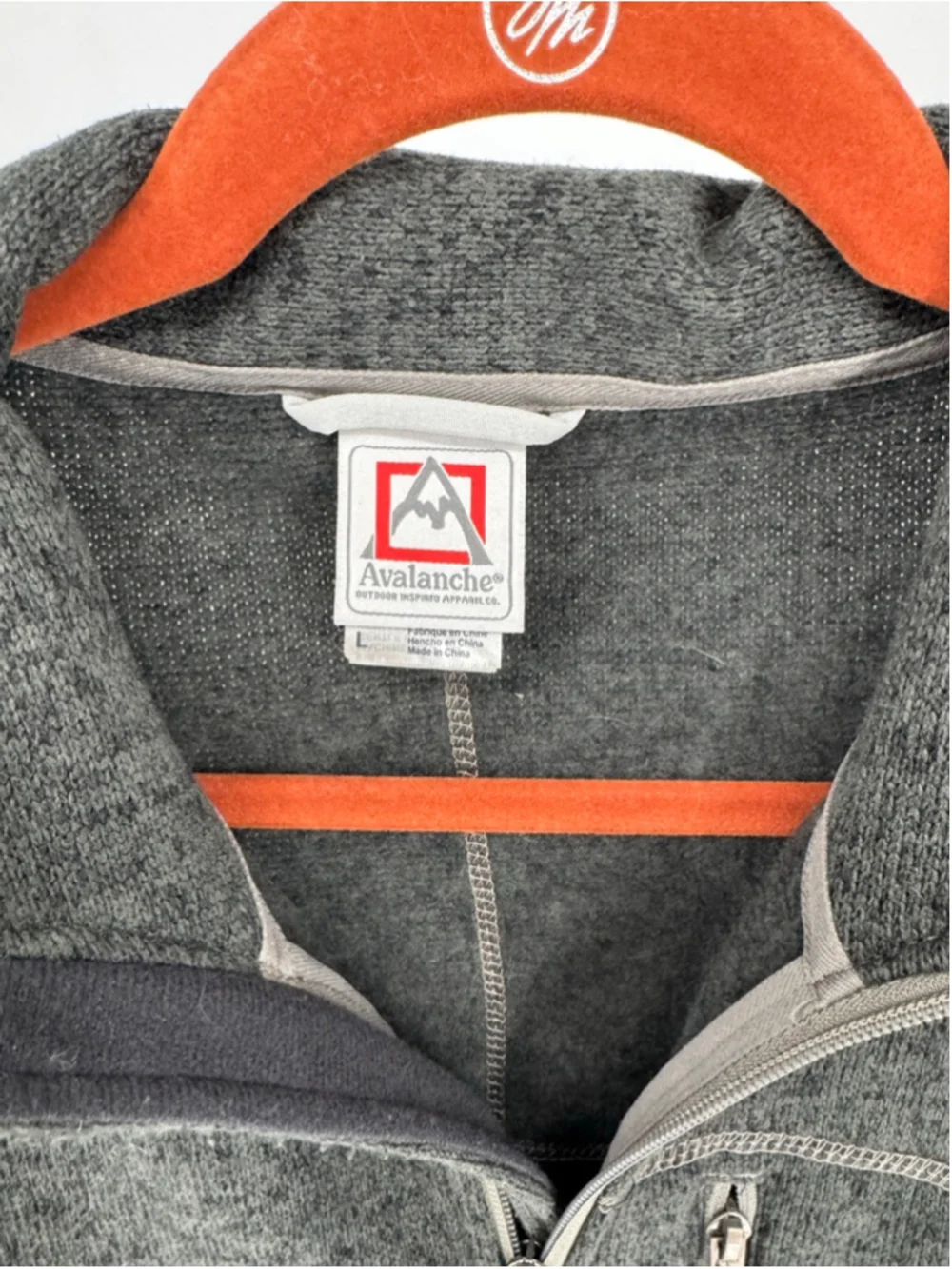 Avalanche Men’s Gray Zip Up Sweater Large